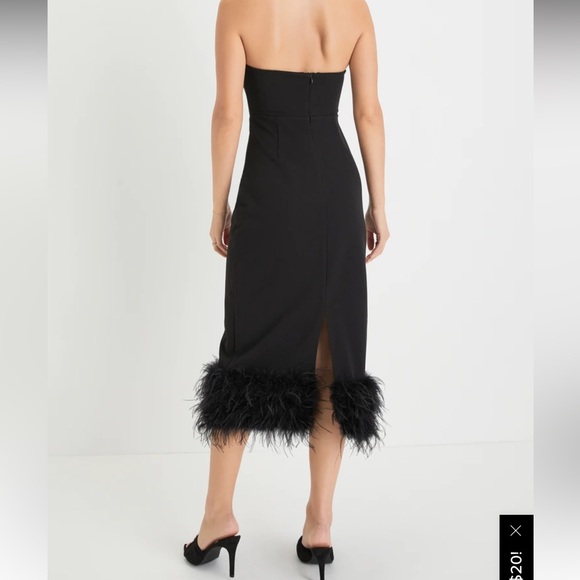 Feather trim midi dress - Picture 2 of 5